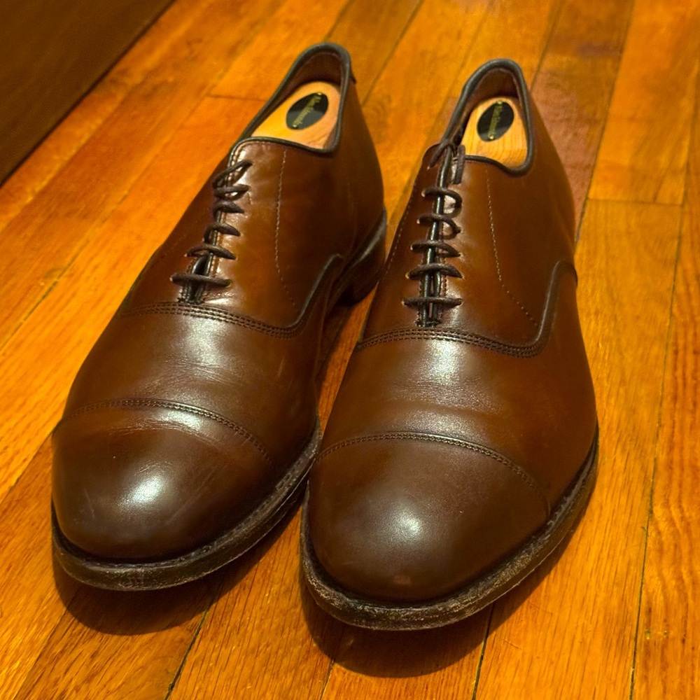 Allen Edmonds Park Avenue Cap-Toe Oxford Dress Shoes. Chili Brown leather. USA